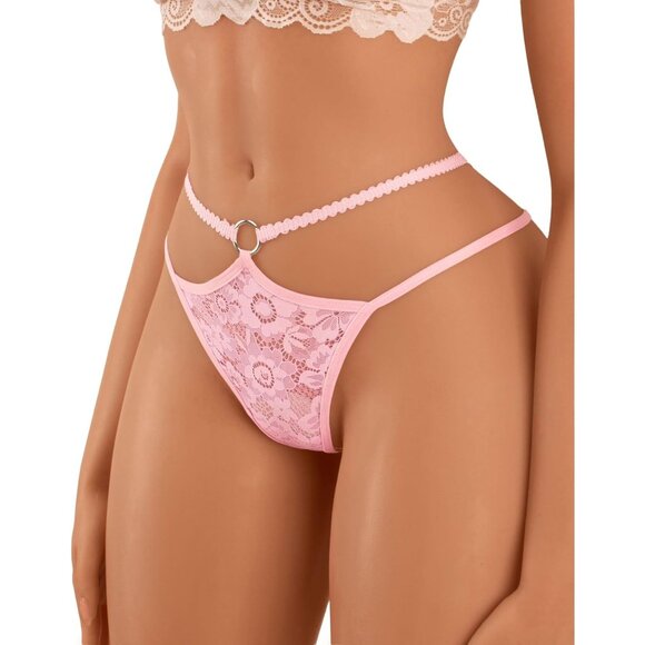 🆕Women's Pink Glitter Strappy Lace Breathable Sexy Panties Polyamide Underwear - Picture 1 of 7